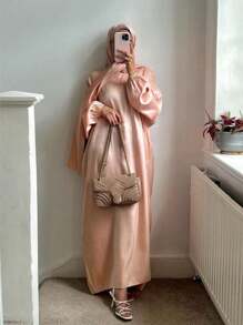 2pcs/Set Sleeveless Tank Top And Cardigan Combo, Multiple Choices, Please Refer To Size Chart Carefully. 1pc Women Pocket Headscarf Design, Skin-Friendly Breathable Fabric, Suitable For Women's Daily Outdoor Prayer Wear, Loose And Convenient Abaya, Two Sizes Available