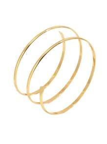 1 Piece, Simple And Hollow Three-Layer Metal Alloy Armband, Unique Hip-Hop Punk Niche, Gold And Silver Armband With Adjustable Opening, Ladies' Bracelet, Gold Jewelry, Suitable For Parties And Vacations