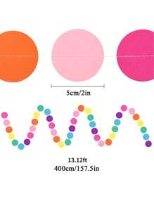 1 confezione di ghirlande di carta colorate a pois per feste, decorazioni appese ad arcobaleno per feste di compleanno, matrimoni, aule scolastiche, decorazione domestica, appendibile alle pareti