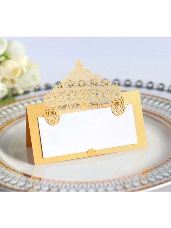 10 szt. koronkowych wizytówek na stół - idealne na wesela, urodziny i inne imprezy!