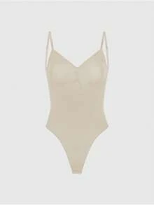 1 件女士塑身衣，收腹平腹紧身瘦腰训练器提臀露背无缝丁字裤内衣内裤