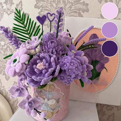 100 Pcs Purple Pipe Cleaner Crafts, Colorful Pipe Cleaners Premium Thick Plush Sticks For DIY Crafts, 11.8x0.6 Upgraded Tube Cleaning Rods, Ideal For Christmas Decorations & Creative Projects,Easy Craft Ideas For Beginners, DIY Craft Kits With Chenille Stems