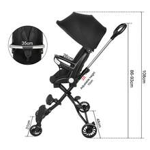 Triciclo infantil con capota, asiento para bebé, barra de empuje regulable en altura, 30*55*86,5cm