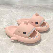 Women Shark Design EVA Anti-Odor Outdoor Slippers, Versatile Comfortable House Slippers