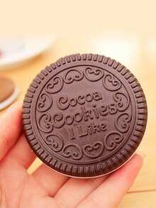 2 件套包括梳子 + 镜子、可爱巧克力饼干形迷你镜子、便携式户外镜子、迷你折叠化妆镜 - 彩色 - 查看 11