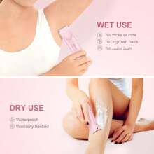 Barbeador Elétrico Feminino 2 em 1, Removedor de Pelos Faciais, Barbeador Corporal Feminino, Barbeadores Elétricos Recarregáveis, IPX7 À Prova d'Água para Uso Molhado e Seco, Aparador de Maiô Bikini para Mulheres, Barbeadores Elétricos Indolores, Barbear Suave, Aparador de Cabelo para Rosto, Lábios, Queixo, Axilas, Braços, Pernas, Mãos, Presente Ideal para Mulheres e Meninas, Barbeador Facial, Depilação, Para o Verão, Cuidados com a Pele, Aparador de Pelos Corporais