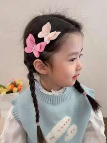 115pcs Pink Hair Accessory Set For Girls: Ribbon Bow Hair Scrunchies, Pearl Butterfly Hair Clips, Simple Princess Hair Ties, Non-Damaging Towel Scrunchies, Baby Hair Clips