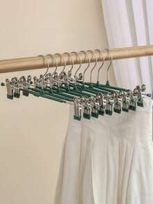 30 PacK Metal Pants Hangers With Adjustable Clips And Swivel Hook, Heavy Duty Non-Slip Skirt Hangers For Closet Storage, Space Saving Clothes Hangers For Socks, Dress, Jacket, Bathroom And Bedroom Accessories