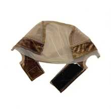 女士蕾丝假发帽，配有可调节防滑硅胶头带，确保假发牢固佩戴，4x5英寸透明蕾丝假发固定带 - 彩色 - 查看 9