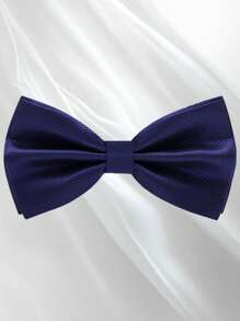 Men's Solid Color Elegant Jacquard Bow Tie, Pre-Tied Double Layer Solid Color Bowtie, Satin Formal Tuxedo Bowknot, Adjustable, Suitable For Groomsmen, Wedding, Party, Formal Events, Holiday Gift