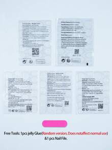 24pcs Square Flower French Manicure Nail Stickers Set, Includes 1pc Jelly Gel And 1pc Nail File, Suitable For Women's Daily Work, Festivals And Parties Nails Nail Supplies - Navy Blue - View 7