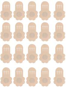 10/20/50片装一次性乳贴，带提拉效果，隐形乳贴花瓣，米色，万圣节秋季婚礼配饰，女士胸垫，隐形胸贴，无肩带胸贴，提拉内衣套装，蛋糕造型乳贴，旅行内衣，性感上衣