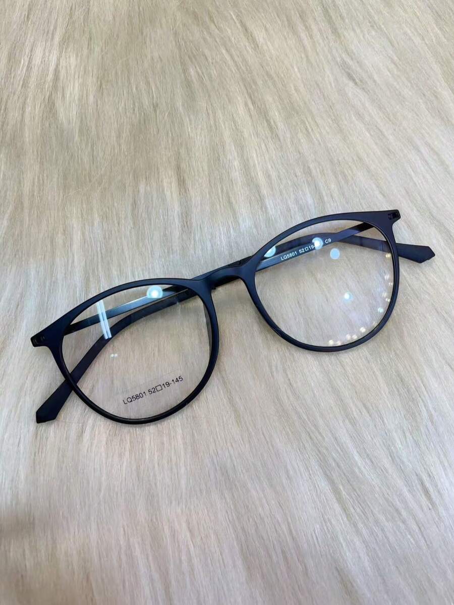 Fashion Myopia Glasses For Men And Women TR90 Ultralight Myopia Glasses Frame Simple Myopia Glasses With Large Frame Retro - màu đen - Xem 1