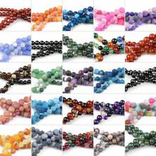 4/6/8/10/12mm Natural Multi-Color Agate Gemstone Beads, Suitable For DIY Jewelry Making - Type - View 7