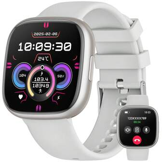 Hwagol Women's Smart Watch For Men Women 1.72 Inch Answer/Make Call, Multiple Sports Modes,Women's Health,Pedometer,Custom Wallpaper Men'S Smartwatch Compatible Android IOS 220 MAh Smart Watch