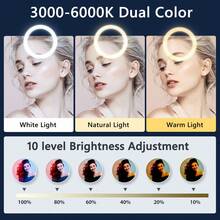 AXNEN 10-Inch Ring Light With Stand, 52-Inch Height, Includes Phone Holder, 39 Color Modes, Selfie Ring Light With Tripod, Dimmable/Fast Adjustable LED Ring Light With Remote, Suitable For Smartphone Makeup/Live Streaming/Video Shooting - Black - View 4