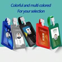 1pc/5pcs/10pcs/50pcs Ins Style Thick Vertical & Horizontal Card Holder, 11 Colors Lanyard ID Badge Holder, Suitable For Office, School, Mall, Work Etc. School Supplies,Back To School
