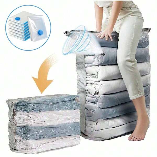 8 packs Sacs de rangement sous vide pour gagner de l'espace, organisation de stockage de cuisine, pour le stockage de vêtements et le stockage sous le lit, sacs de stockage sous vide, pour les sacs de rangement de jouets, les essentiels de voyage à la maison, sac de voyage avec pompe incluse, sacs de mise sous vide pour les vêtements, les couettes, les couvertures, la literie