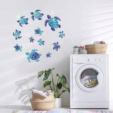Turtle/Purple Butterfly/Kitten Casual Walk Art Wall Stickers Can Be Removed Vinyl Peeling And Pasted For Living Room Bedroom Hallway Entrance Wall Stickers Bathroom Home Decor