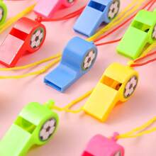 12pcs World Cup Football Whistle, Colored Whistle With Football Stickers, Match Referee Whistle, Match Cheering Whistle Props. Festival Gift Box Filling. Classroom Prize [With Hanging Rope, Random Color]