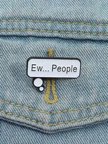 Funny 'Ew... People' Speech Bubble Pin Badge - Sarcastic Quote Brooch For Jackets, Bags, Backpacks - Cute Cartoon Dialog Box Enamel Pin