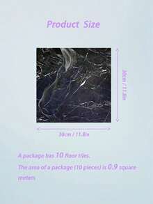 10片装自粘地砖，即剥即贴乙烯基地板，适用于浴室、卧室和厨房。大理石纹乙烯基地板，防水防滑。轻松DIY翻新，经济实惠的地板解决方案，适用于房间装饰、墙面装饰、瓷砖贴纸、即剥即贴壁纸以及家居装饰。 - 黑色 - 查看 7