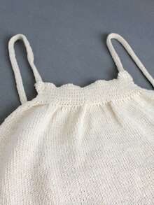 Women's Minimalist Sexy Crisscross Back Sweater Dress, Spring & Summer - Apricot - View 6