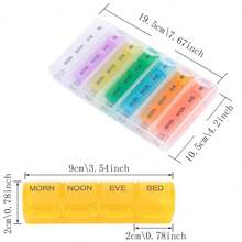 1pc Color One Week Pill Box, Colorful 28 Boxes Rainbow Pill Box, 7-Day Travel Spring Portable Pill Box,