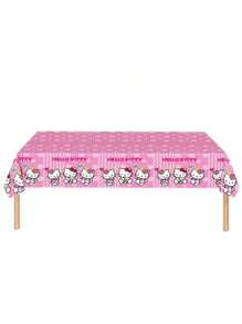 Sanrio Sanrio 1pc Disposable Cartoon Tablecloth, PVC Party Decoration Table Cover, Outdoor Picnic Dining Table Cloth