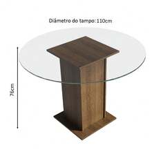 Juego de Comedor con Mesa Redonda y 4 Sillas Madesa Color Marrón y Gris - Marrón y gris - Ver 3