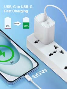 D8 USB C 转 USB C 数据线，(1 米和 2 米)USB 2.0 C 型充电器数据线 3A 快速充电兼容 16/16pro/15/15 Pro Max/Air 2023/iPad Pro 2023、iPad Air 5、Galaxy S23 S23+ S23 Ultra S22 S22+ S22 Ultra S21/ S21+/ S21 Ultra S20/ S20+/ S20 Ultra Note 20/ Note 20 Ultra Note 10/ Note 10 Plus A90 A80 A72 A71 A70。 - 白色 - 查看 4