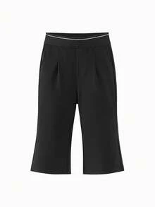 mini bala 女童宝宝凉爽感觉柔软贴身弹力轻便喇叭裤夏季 - 黑色 - 查看 4