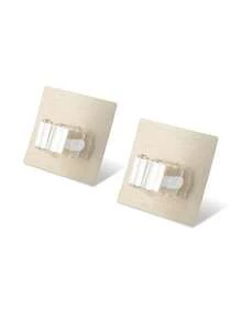 2pcs Creative Kitchen & Bathroom Adhesive Mop Holders, No-Drill Wall Mounted Mop Racks - Multicolor - View 5