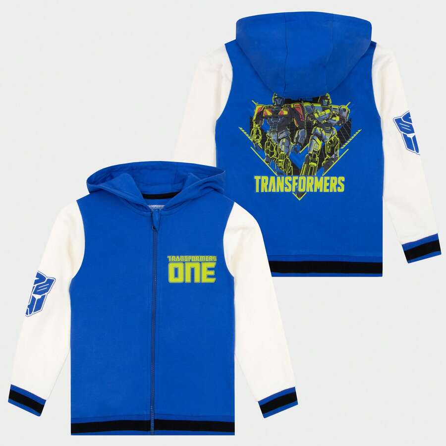 TRANSFORMERS Hoodie | Boys Autobots Cotton Hoodie | Megatron Hooded Boys Sweatshirt | Official Merchandise - Blue - View 1