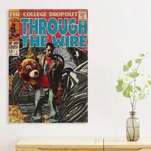 Framed KanyeInspired Canvas Poster, "Through The Wire" College Dropout Album Art, Minimalist Modern Wall Decor For Bedroom, Living Room, Or Music Classroom, Indoor Use, Music Room Decor - Framed - View 5