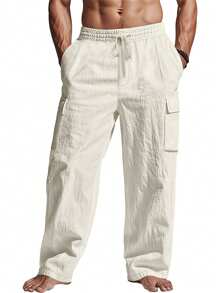 Pantalones cargo de hombre con ajuste holgado, estilo urbano estadounidense, con múltiples bolsillos, transpirables, casuales, adecuados como regalo para esposo/novio