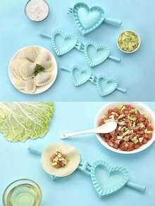 1pc Plastic Heart Shaped Dumpling Mold, Small/Medium/Large, Dumpling Maker Tool, Homemade DIY Kitchen Gadgets - Blue - View 6