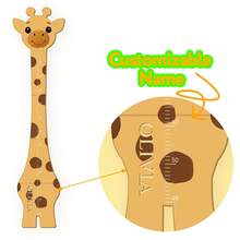 1PC Personalized Wood Height Ruler, Wooden Giraffe Growth Chart Ruler, Customized Children's Name, Wooden Measuring Ruler For Children's Room Decoration/Children's Height Indoor Altimeter, Decoration Items Refresh Your Home - Multicolor - View 3