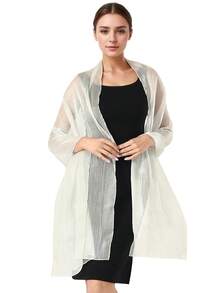 1pc Fashionable And Elegant Blue Shiny Evening Party Dress With Removable Shoulder Cape, Suitable For Ladies For Daily Vacation And Evening Party Matching, 200*68cm/78*26.5in Fall Clothes For Women