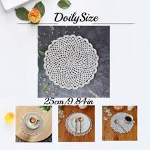 1 peça/4 peças Jogos Americanos de Renda Vintage, Toalhinhas de Crochê Feitas à Mão, Toalha de Mesa/Descanso de Copo de Renda Vazada, Perfeito para Festas, Casamentos, Mesas de Ramadã, Decoração, Apanhador de Sonhos, Presentes