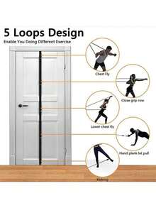 1 Pieza Correa De Anclaje De Puerta Para Ejercicios Bandas Resistenc Negro - Negro - Ver 5