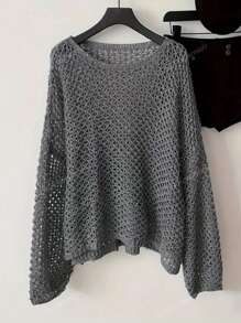 Pull lâche en tricot ajouré pour les vacances d'été