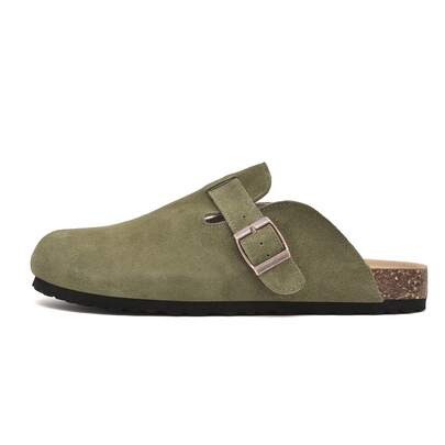 Zapatillas de madera para mujer con plantilla suave y corcho: cómodas, antideslizantes y elegantes.