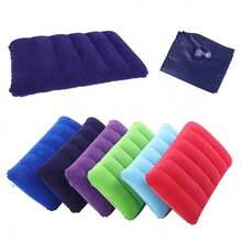 Almohadas de cojín de aire para acampar al aire libre, almohadas plegables cuadradas, respaldo de viaje, almohada para reposacabezas de avión, almohada para acampar - 1 pieza - azul claro - Ver 7