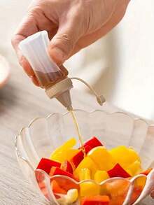 4 件迷你酱料瓶、迷你零食储存容器、迷你番茄酱盒、调味品挤压瓶、塑料容器瓶、彩虹糖果和坚果收纳盒、厨房调味品和果酱架、沙拉酱容器、带盖塑料酱料调味品容器，适用于办公室午餐盒野餐油酱油蜂蜜沙拉酱、香料瓶、厨房用具、公寓必需品、午餐盒学校用品、返校、万圣节和圣诞节派对用品 - 彩色 - 查看 2