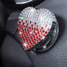 1 Stück Bling Druckstart-Knopf Abdeckung mit Strass, Herz-Druckstart-Knopf Abdeckung für Auto Dekoration, Diamant Motor-Startknopf Abdeckung Auto Innen Zubehör für Frauen & Mädchen
