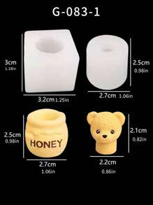 Molde de silicona en forma de lindo oso de miel para velas, molde de silicona reutilizable, vela de oso de miel para dormitorio, sala de estar, festival, molde para goteo de pegamento, molde para yeso, decoración del hogar