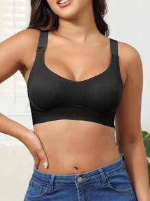 4 Stück/Set Damen Herbst Eleganz Verstellbarer Rückenhaken Raffung Nahtloser Drahtloser Komfortabler BH