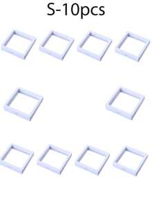 10pcs Transparent PE Film Jewelry Display Cases, Anti-Oxidation Jewelry Storage Boxes, Floating Frame Jewelry Organizers, Portable Jewelry Containers For Pendants, Necklaces, Bracelets, Rings, Coins, Earrings, Medals, Specimens, Bedroom, Living Room, Bathroom, Home Decor, Birthday, Easter, Mother's Day Gifts Summer Storage Organizer Gift Back To School