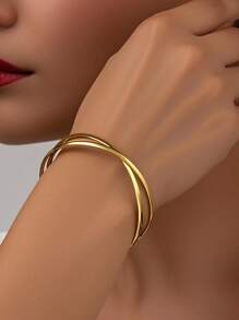 Women's Elegant Minimalist Metal Bracelet - Simple Yet Refined Design, Everyday Accessory, Bangle, Summer Bracelet For Ladies